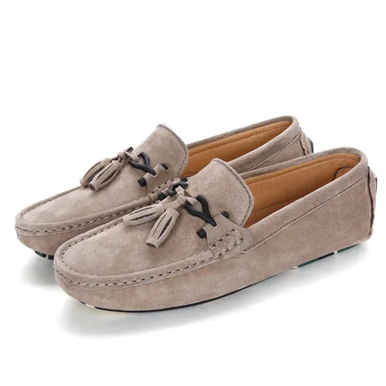 レザーモカシンメンズビジネスウォーキング男性フラットカジュアルドライブローファーシューズEx